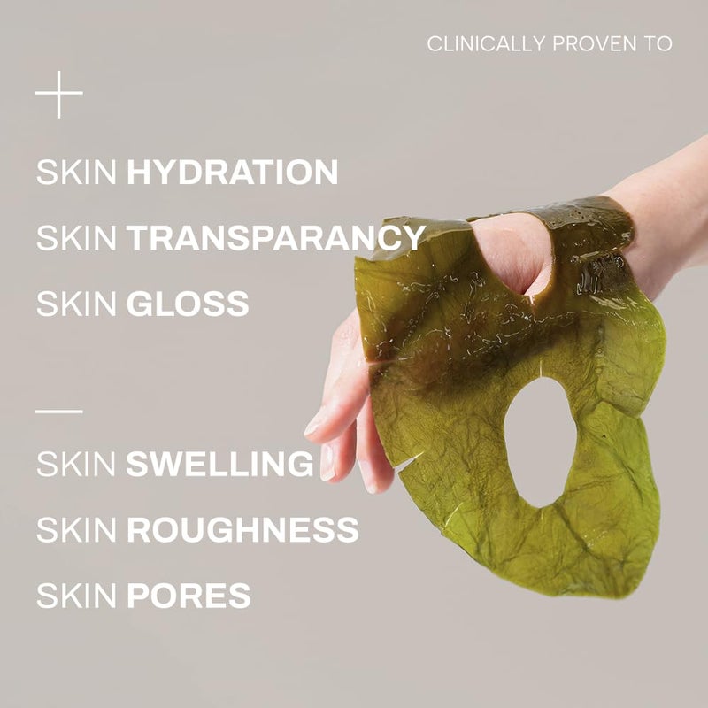 Whamisa Organic Algae Kelp Facial Sheet Mask, De-Puffing, Deep Hydration, Soothing, Moisturizing, Postbiotics, Fermentation (5 PCS/Pack) - Image 3